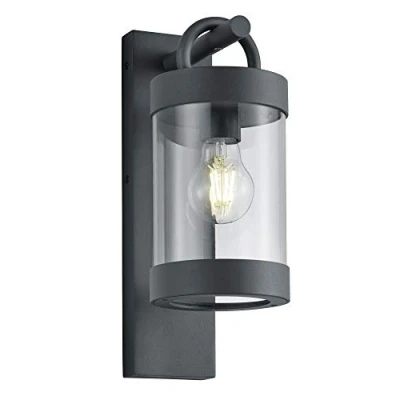 Immagine di Trio Leuchten 204160142 Lampada da parete per esterni Sambesi, in alluminio pressofuso nero opaco, acrilico trasparente, non inclusa 1 x E27.