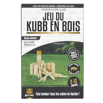 Immagine di MISTER GADGET, MG3510, Scopri Kubb, Un Gioco scandinavo in Legno di qualità, Perfetto per Ore Divertimento all&#039;aperto Durante Feste, Picnic o giornate Spiaggia, One Size