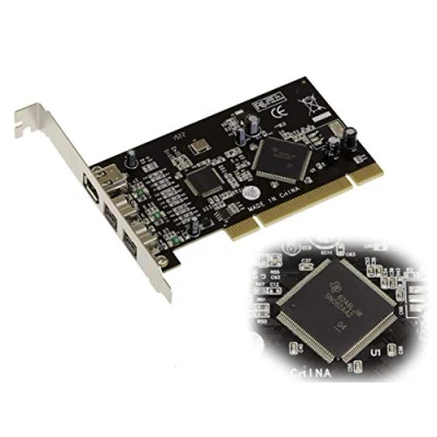 Immagine di KALEA INFORMATIQUE Scheda controller PCI Firewire 800 e 400 IEEE1394A IEEE1394B su slot a 2+1 uscite con chipset TI SN082AA2.