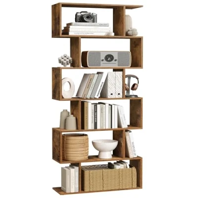 Immagine di VASAGLE Scaffale a 6 Ripiani, Libreria, Divisorio per Stanza, Organizzatore Autoportante Cubi, Stile Moderno, Soggiorno, Camera da Letto, Ufficio, Bianco LBC61WT