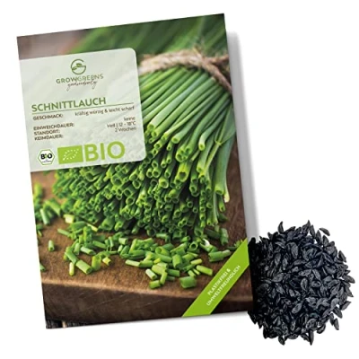 Immagine di Semi di erba cipollina biologiche erbe aromatiche da coltivare in cucina, sul balcone, orto rialzato e giardino