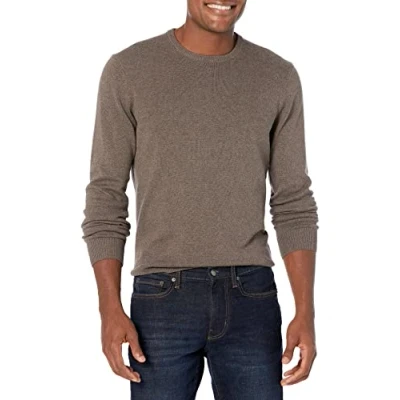 Immagine di Amazon Essentials Maglione a Girocollo (Disponibile in Taglie Extra Forti) Uomo, Marrone Puntinato, S
