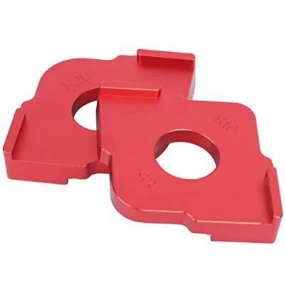 Immagine di Dima per angoli Quick Jig Radius, Sagoma arco ad angolo tondo, Modelli fresa maschere Radius in lega di alluminio, Localizzatore rapido mezzo raccordo R10 R30, Rosso