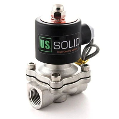 Immagine di U.S. Solid 24V DC 1/2&quot; G Elettrico elettrovalvola Acciaio inossidabile normalmente chiuso Solenoid Valve Azionata direttamente Per Acqua Aria Gas