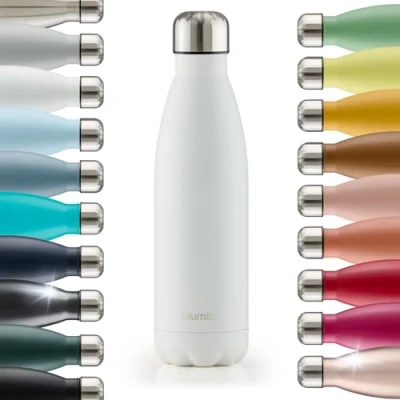 Immagine di Blumtal® borraccia termica acciaio inox Charles 500 ml senza BPA bottiglia a prova di perdite doppia parete in bianco