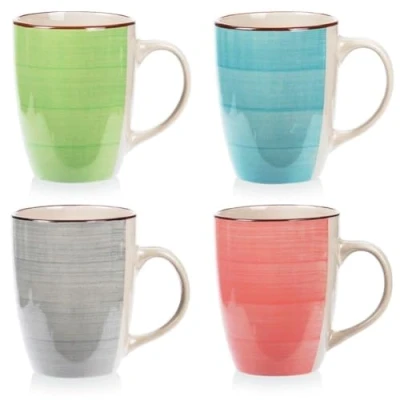 Immagine di Set di 4 tazze in ceramica con design pennello, 275 ml