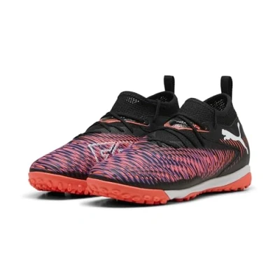 Immagine di Puma Future 8 Match Unisex Scarpe da calcetto con tacchetti per bambini, Taglia: 36, Black/white/glowing red Tessuto / sintetico