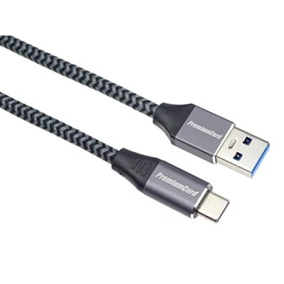 Immagine di PremiumCord Cavo di Collegamento USB 3.2 Gen 1, Dati Superspeed ​​Fino a 5 Gbit/s, Ricarica Fino 3 A, Potenza 60 W, da Tipo Maschio C Maschio, Nero, 0,5m