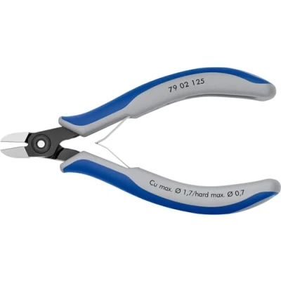 Immagine di Knipex Tronchese Laterale di Precisione per Elettronica Brunita, Rivestiti in Materiale Bicomponente 125 Mm (Confezione Self Service/Blister) 79 02 Sb