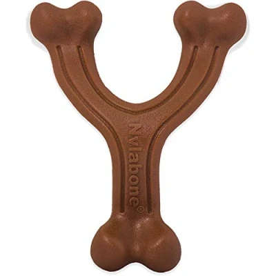 Immagine di Nylabone Osso a Forcella Extreme Wishbone Dog Chew Gusto Bisonte Giocattolo masticabile mascelle Estreme Small per Cani Fino 11 kg, Nylon, Misto