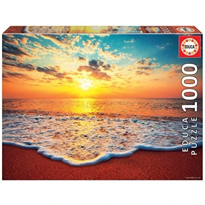 Immagine di Educa puzzle da 1000 pezzi per adulti Tramonto al mare. Dimensioni: 68 x 48 cm. Include la colla fix Consigliato a partire dai 14 anni (19024)