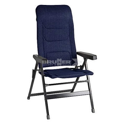 Immagine di Brunner Rebel PRO (S M L) Sedia Pieghevole da Campeggio, Giardino, Terrazzo in Alluminio, Regolabile 5 Posizioni, con Portata Fino a 150 kg, Schienale Alto, Nero o Blu