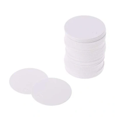 Immagine di ZIRAN 100 Pezzi in Bianco Carta Kraft Appendere Tag Favore di Festa Nozze Etichetta Prezzo Regalo 4 cm Rotondo