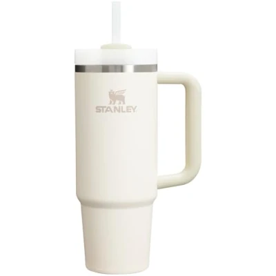 Immagine di STANLEY Quencher FlowState H2.0 Bicchiere termico sottovuoto in acciaio inox con coperchio e cannuccia, per acqua, tè freddo o caffè, frullati altro, crema 2.0, 850,5 g