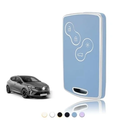 Immagine di TOOMUME Cover Chiave, Guscio Chiave Carta Adatto per Renault Scenic Clio Laguna Megane Zoe Captur Duster Espace Fluence Koleos Kangoo Master, Custodia Chiavi Telecomando Copri Smart Key