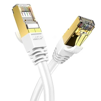 Immagine di VEEtOP Cavo Ethernet LAN Cat 8 RJ45 per Rete Cavi Internet Alta Velocità 40 Gbps / 2000 MHz (5m)
