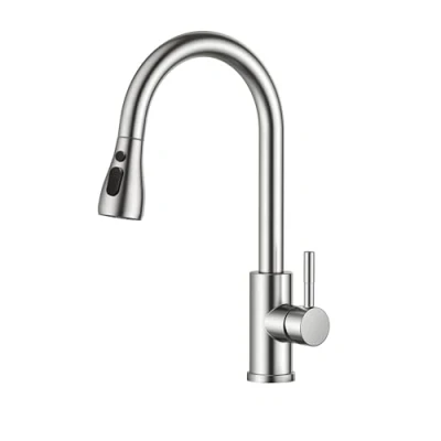 Immagine di FORIOUS Rubinetto Lavello, Miscelatore con Doccetta Estraibile per Cucina, Inox Ad Alta Pressione orientabile a 360 Monocomando, Acciaio Inossidabile