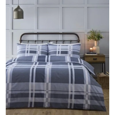 Immagine di Simply Charlotte Carson Set copripiumino per letto king size, a quadri, colore: blu