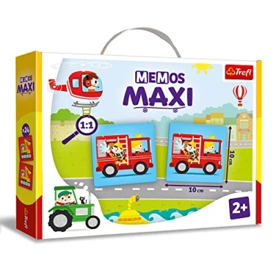 Immagine di Trefl Memos Maxi Vehicles Gioco Educativo di Memoria per i Più Piccoli, Trova Coppie Immagini, Grandi Elementi e Cartone Spesso, Classico Bambini sopra 2 anni