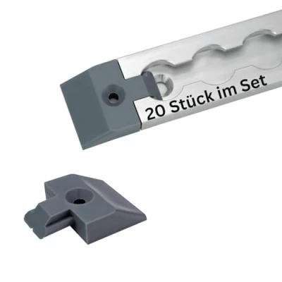 Immagine di solidpro tappo terminale per guide aeree rettangolari colore grigio I raccordi terminali guida airline rettangolare forma (4)