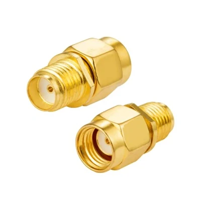 Immagine di Vecys SMA RP Adapter Buchse zu Stecker RF Coaxial Coax Straight Vergoldet für WLAN Antenne Router 2G 3G 4G Drahtloses Netzwerk (2 Stück)…