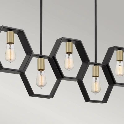 Immagine di QUOIZEL Lampada a sospensione Bismarck, lineare 5 luci