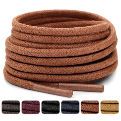 Immagine di Stepace Lacci per Scarpe Cerati [2 Paia] Stringhe Resistenti, 66 135cm Diametro 2.5 3mm Brown 106
