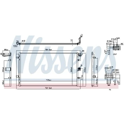 Immagine di NISSENS 940902 Condensatore con essiccatore Alluminio 725 R 134a FORD: FIESTA 7, Ecosport Mk2