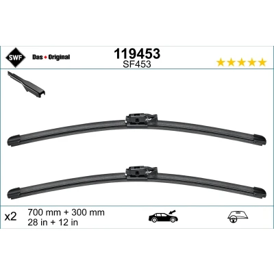 Immagine di Spazzola tergi Swf 119453 anteriore Spazzole flat blade RENAULT: Clio V Hatchback