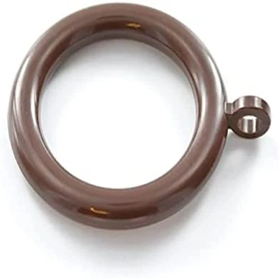 Immagine di Bulk Hardware BH05952 plastica tende estensibile canna anelli con occhiello, Diametro interno. 28 mm (1.1/4 inch) esterno. 40 (1.1/2 marrone scuro, confezione da 25