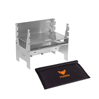 Immagine di FENNEK light Barbecue a carbonella portatile ad incastro in acciaio inox per divertimento campeggio, camper, giardino e durante attività all&#039;aperto