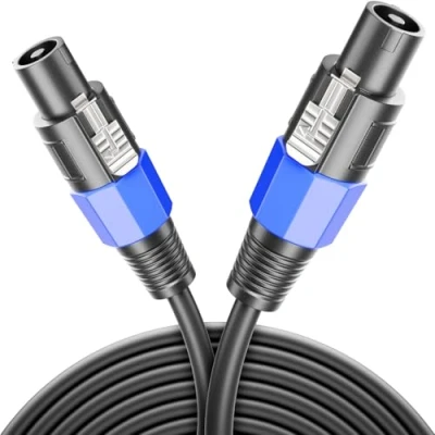 Immagine di deleyCON 1m Cavo per Altoparlante PA Qualità da Studio in Puro Rame OFC Bipolare 2x 2,5mm² (AWG13) 8,3mm
