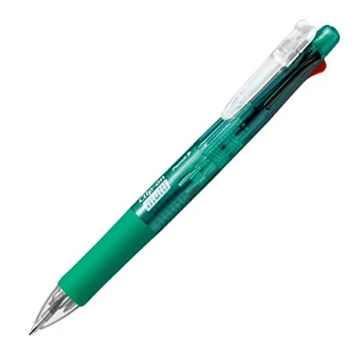 Immagine di Penna a scatto multicolore e multifunzione, Zebra, fusto nero (b4sa1 b) Clear Green Barrel