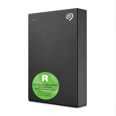 Immagine di Seagate One Touch, 5 TB, disco rigido esterno portatile, crittografia hardware attivata mediante password, PC, notebook e Mac, USB 3.0, Nero, con 2 anni di Rescue Services (STKZ5000400)