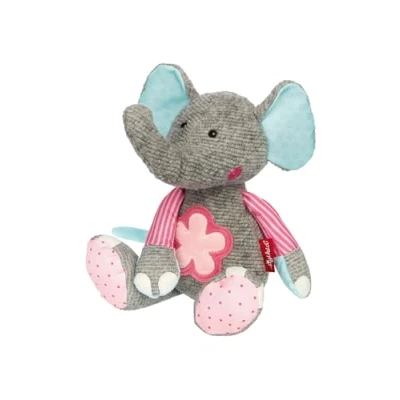 Immagine di Sigikid 42846 Peluche elefante rosa patchwork Sweety per giocare e coccolare in morbido mix di materiali neonati bambini, ragazzi ragazze da 0 a 8 anni, multicolore, 31 cm