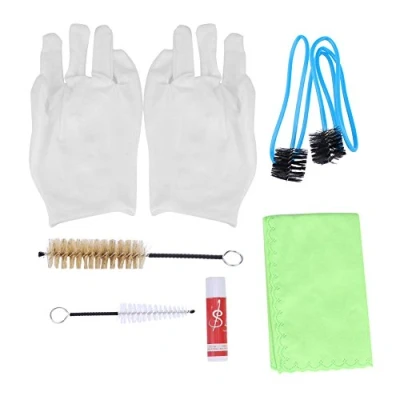 Immagine di Dilwe Kit di Pulizia per Strumenti in Ottone, 6 1 Strumento la Tromba Trombone con Panno e