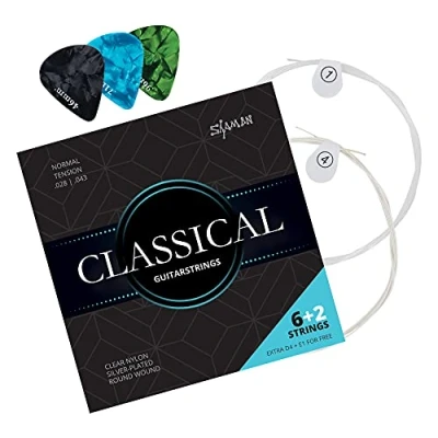 Immagine di Shaman Classical corde per chitarra classica, 2 di ricambio e 3 plettri inclusi