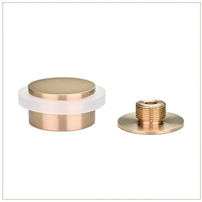 Immagine di EVI Herrajes Fermaporta Adesivo 45 x 20 mm Base filettata Gomma Bianca Ottone Finitura Opaca Compresi vite + tassello di fissaggio Mod. I 203/35X19 B DUAL LMT