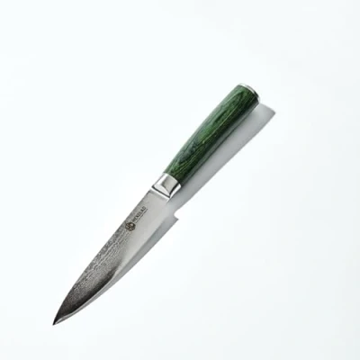Immagine di HexClad Coltello multiuso giapponese Damasco da 12,7 cm in acciaio inossidabile con manico pakkawood