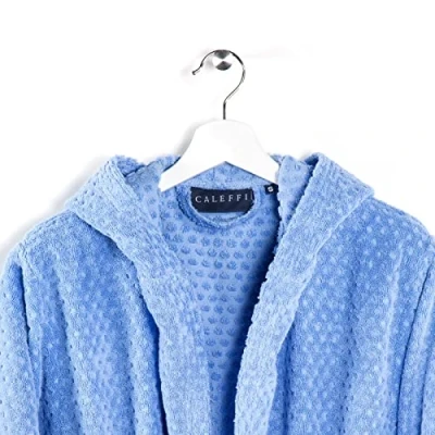 Immagine di Caleffi Sirena Accappatoio con Cappuccio, Cotone , Azzurro Scuro, XL, 37566