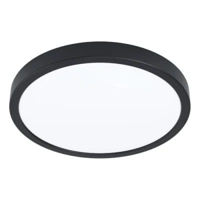 Immagine di Eglo Fueva 6 Plafoniera a LED, rotonda, lampada da soffitto in plastica di colore nero e bianco, luce bianca calda fredda, IP44, diametro 28 cm