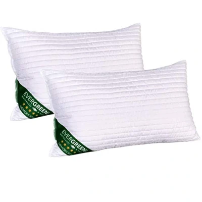 Immagine di EVERGREENWEB Cuscini Letto Coppia 40x70 Alti 15cm 2 Guanciali Lavabili in Lavatrice Ortopedici per Dolori Cervicali Imbottitura 100% Fiocco Memory SOIA Antiacaro Morbidi Effetto Piuma Fodera Bianca