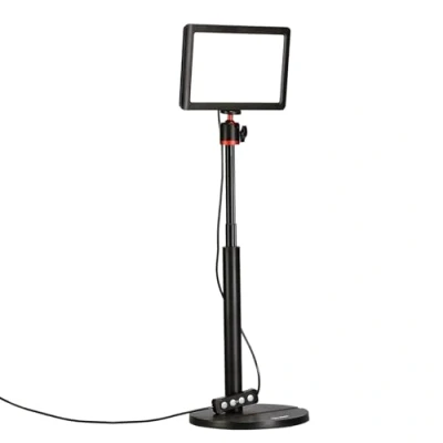 Immagine di Rollei Lumis Key Light Luce LED per video con treppiede da tavolo, telecomando su cavo, illuminare streaming e conferenze, 28555, nero