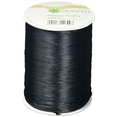 Immagine di Präsent Nastro biodegradabile, Rayon, Nero, 100 meter spool