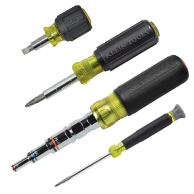 Immagine di Klein Tools 80019 Set di attrezzi con cacciavite e cacciavite, 28 diverse punte dimensioni industriali, 4 pezzi, colore: nero