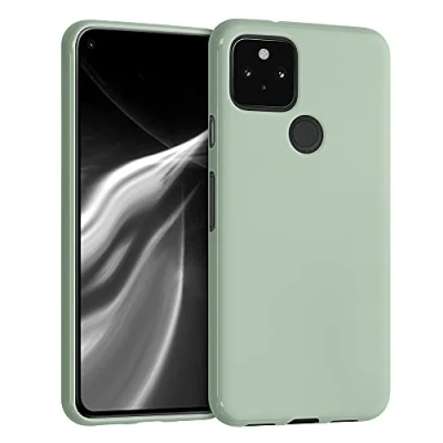 Immagine di kwmobile Custodia Compatibile con Google Pixel 5 Cover Back Case per Smartphone in Silicone TPU Protezione Gommata verde grigio