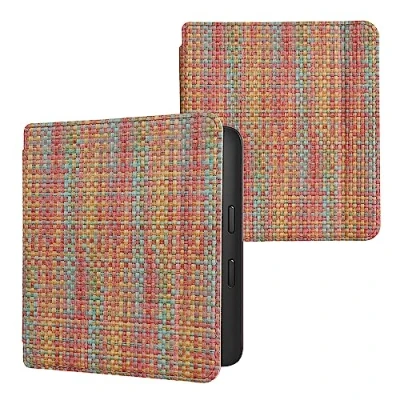 Immagine di kwmobile Custodia eReader Compatibile con Kobo Libra 2 Cover eBook PVC Chiusura Magnetica Flip Case Effetto Fibra Multicolore
