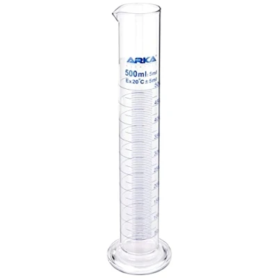 Immagine di ARKA Aquatics SWHC Measuring Cylinder, 500 ml, for all Saltwater And Freshwater Aquarium, Borosilicate Glass 3.3, Also Suitable Laboratory Use, One Size, 380 g