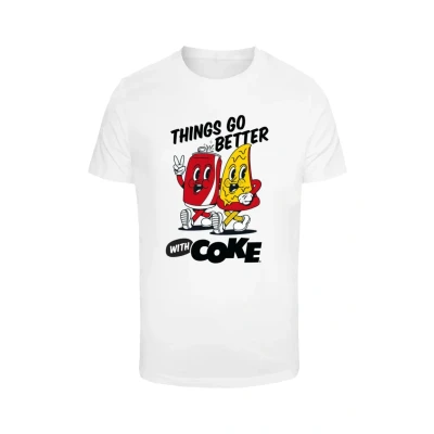 Immagine di Merchcode Things GO Better WITH COKE Tshirt con stampa, Uomo, Taglia: Medium, White