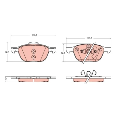 Immagine di TRW GDB2348 Kit pastiglie freno Non predisposto per contatto segnalazione usura FORD: Ecosport Mk2
